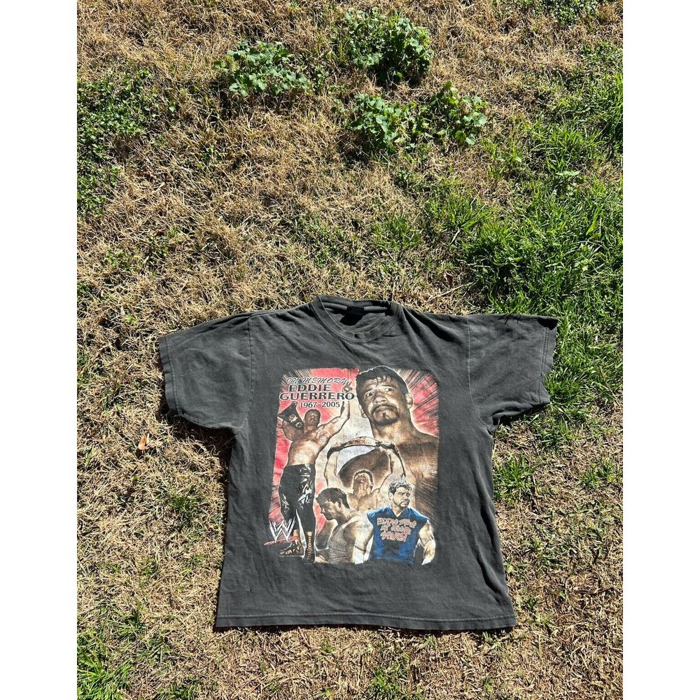 Vintage Eddie Guerrero Memorial Rap Tee M T Shirt Wwf Wrestling Faded Rare Print